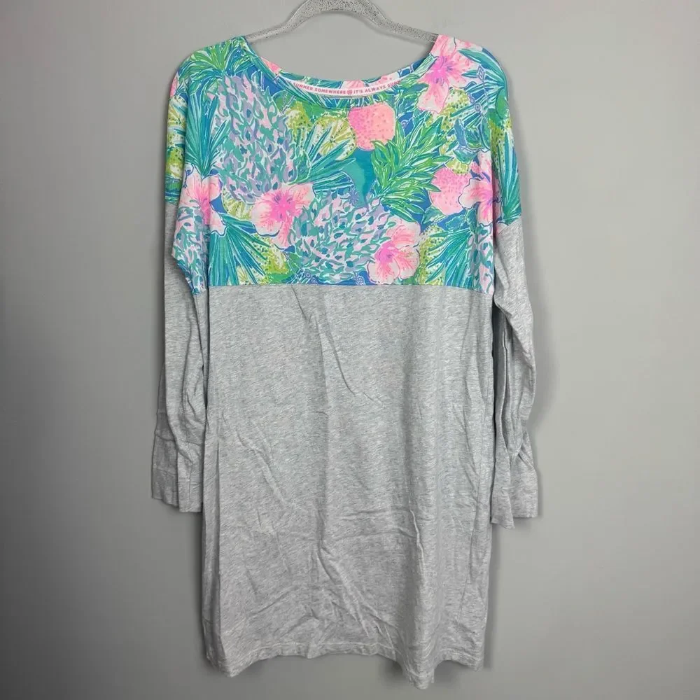 LILLY PULITZER | Finn Long Sleeve Dress Floral Accent Women’s Size Large